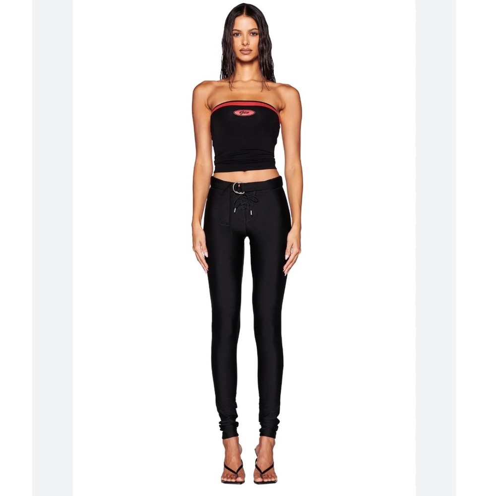 I.AM.GIA KILEY PANT SIZE XXS LACE UP BELT BLACK I AM GIA